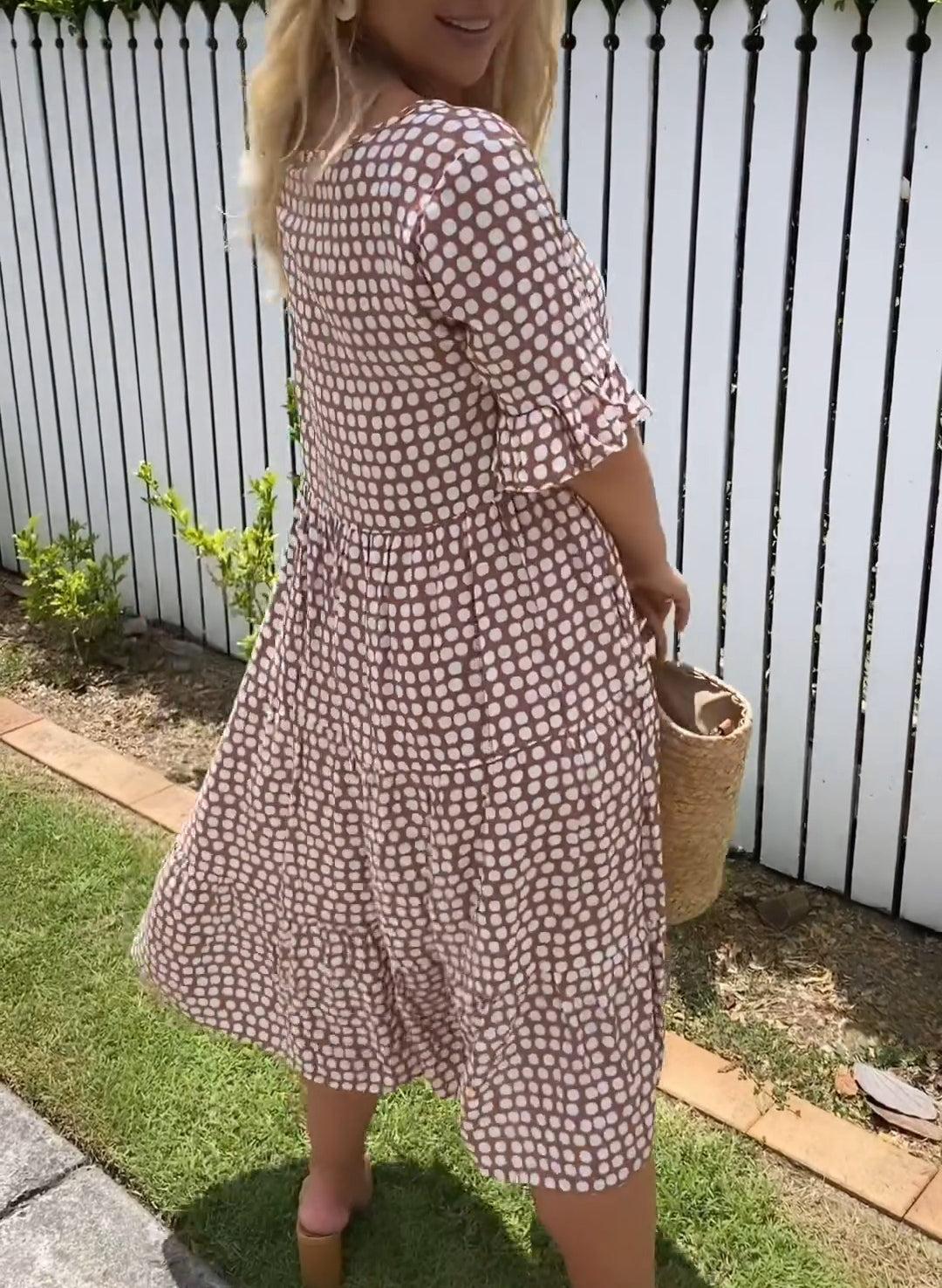 Rebecca | Casual chic fodros ujjú midi ruha