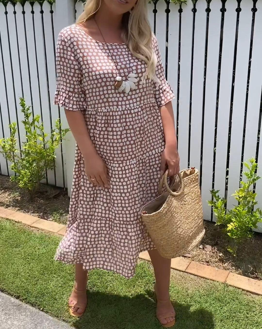 Rebecca | Casual chic fodros ujjú midi ruha