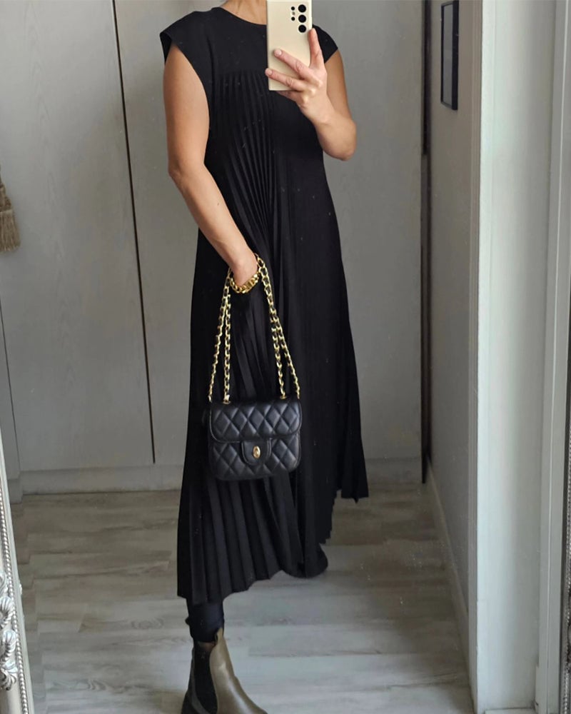 Sorrel | Elegáns, varrott, redős maxi ruha