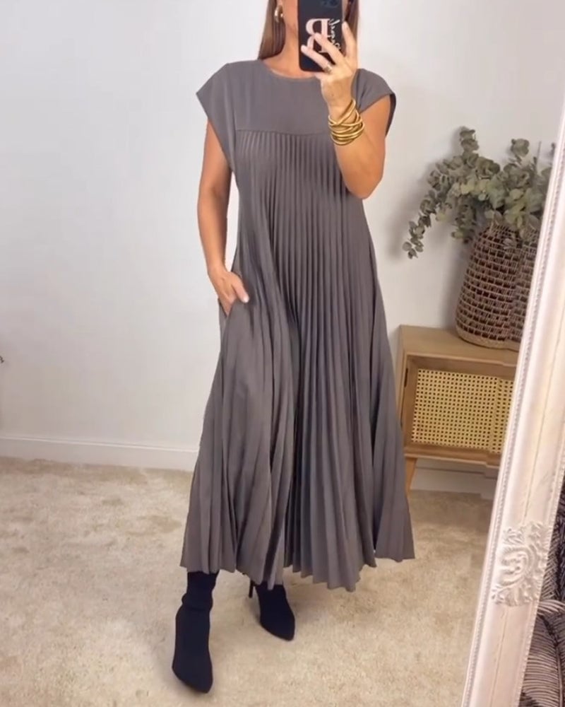 Sorrel | Elegáns, varrott, redős maxi ruha
