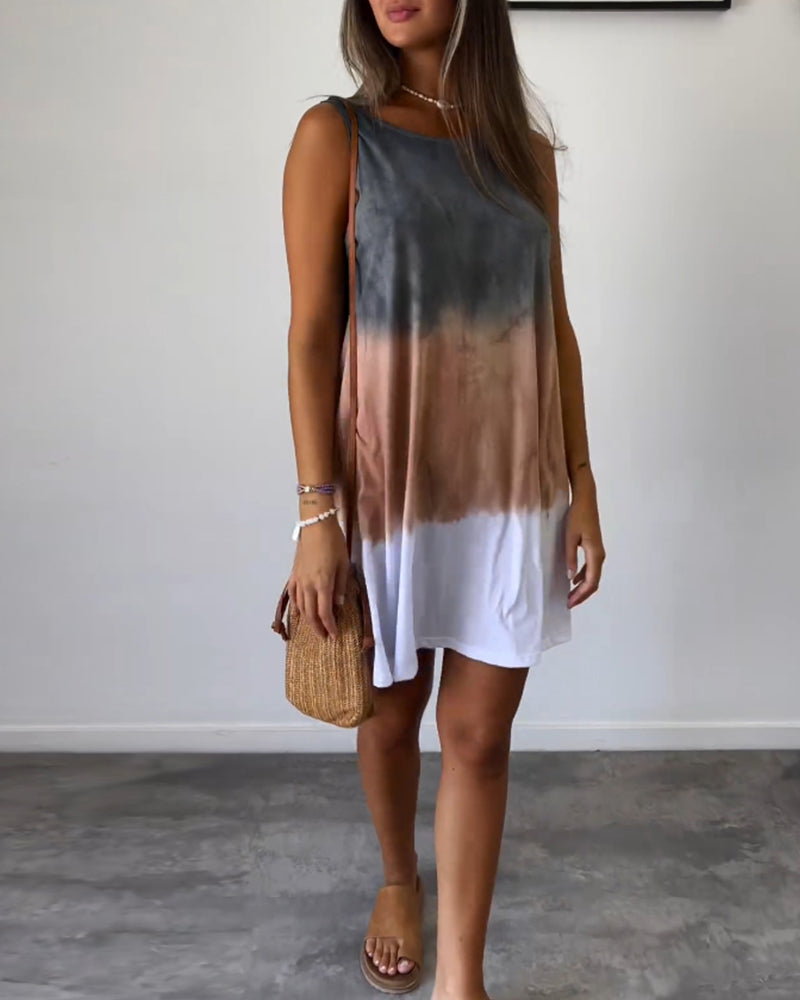 Josie | Gradiens tie dye mintás mini ruha