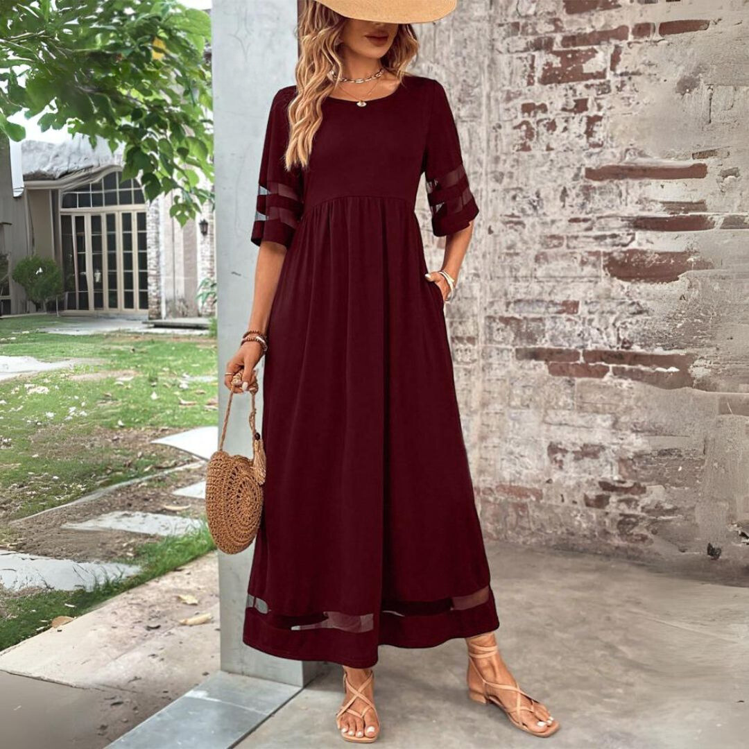 Freya | Vintage elegancia hálós patchwork nyári ruha