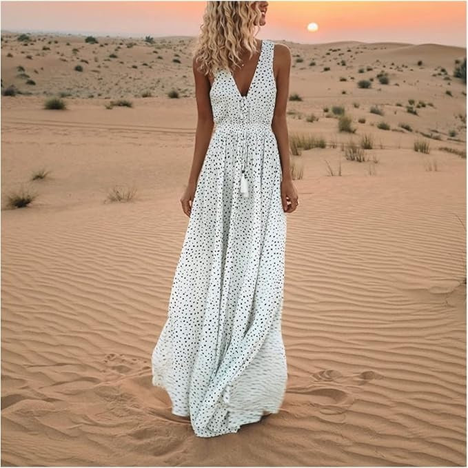 Ismena | Boho pöttyös maxi ruha