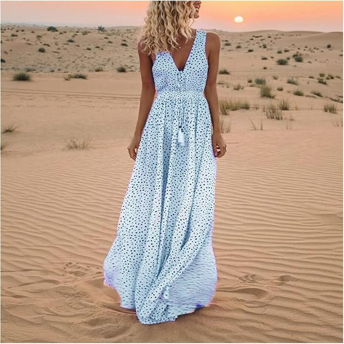 Ismena | Boho pöttyös maxi ruha