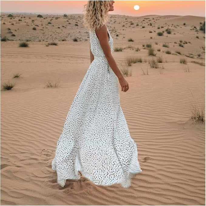 Ismena | Boho pöttyös maxi ruha