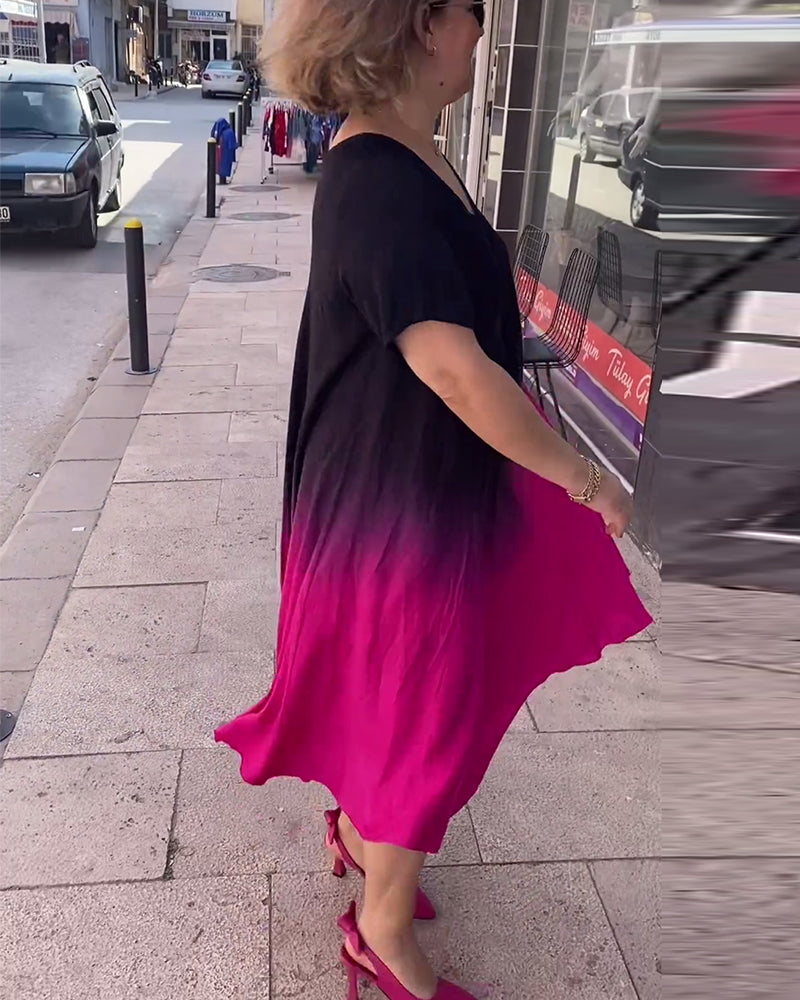 Joan | Nyári színátmenetes, lebegő maxi ruha