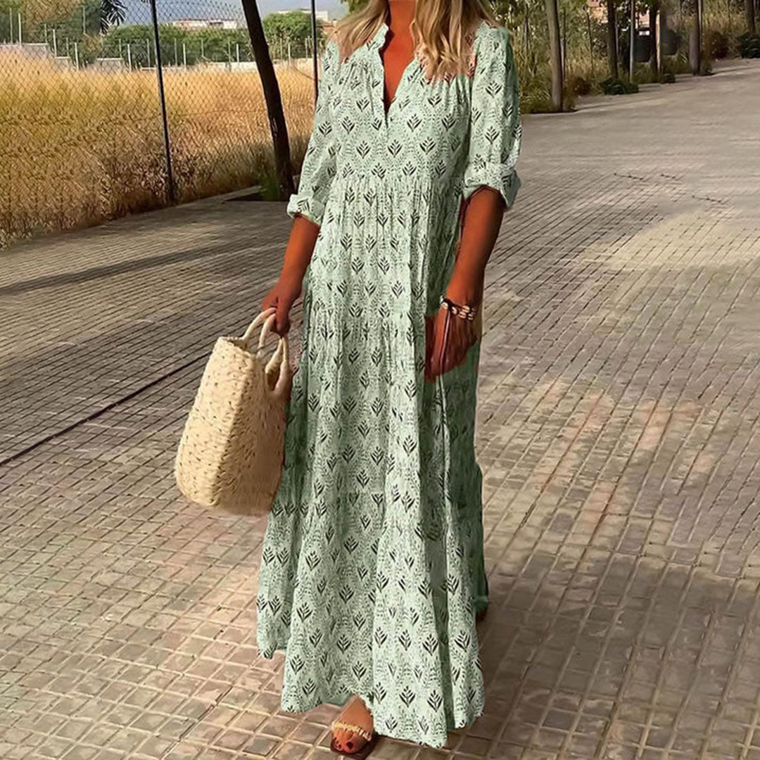 Alexa | Elegáns, lebegő boho maxi ruha