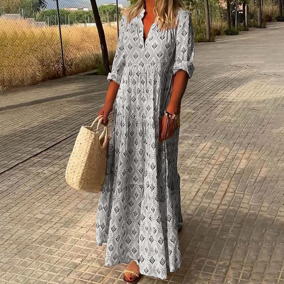 Alexa | Elegáns, lebegő boho maxi ruha