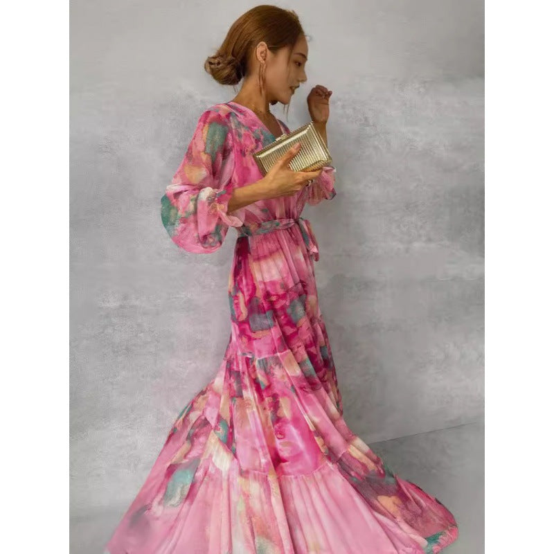 Trinity | Plisszírozott, V-nyakú boho maxi ruha