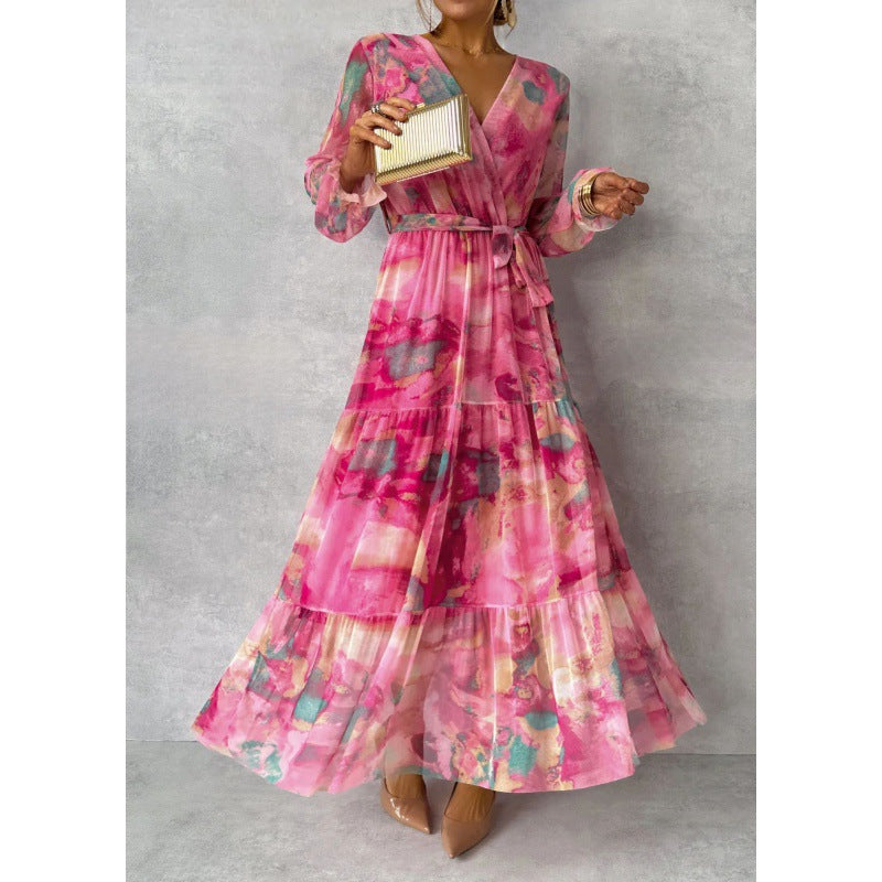 Trinity | Plisszírozott, V-nyakú boho maxi ruha