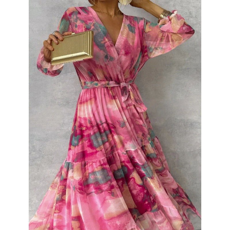 Trinity | Plisszírozott, V-nyakú boho maxi ruha