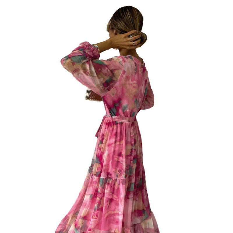 Trinity | Plisszírozott, V-nyakú boho maxi ruha