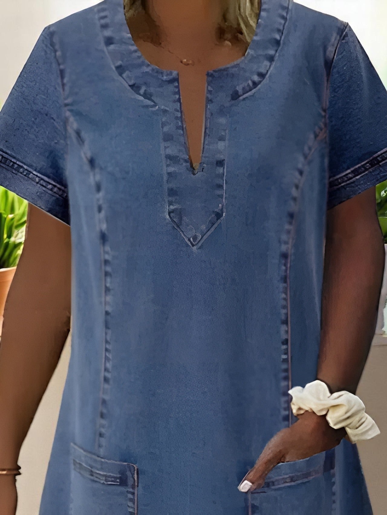 Indigo | Női rövid ujjú puha denim ruha