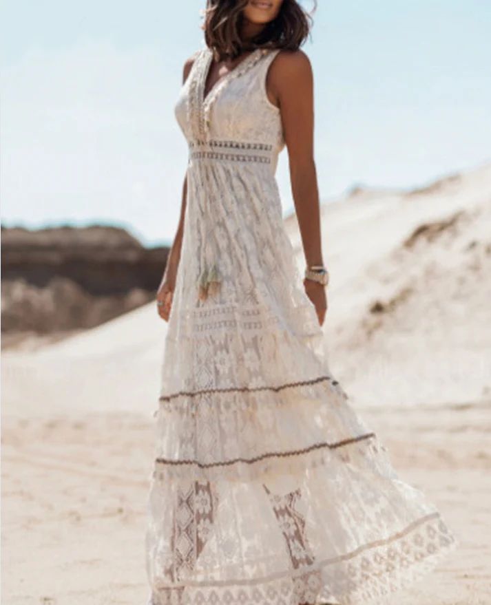 Emerson | Vintage rojtos húzózsinórral ellátott boho ruha