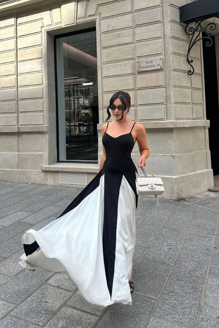 Eliana | Panelekből álló maxi ruha