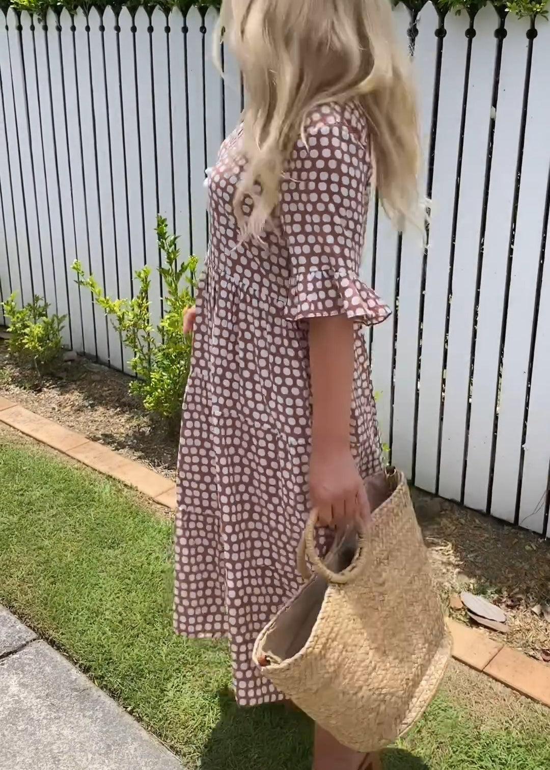 Rebecca | Casual chic fodros ujjú midi ruha
