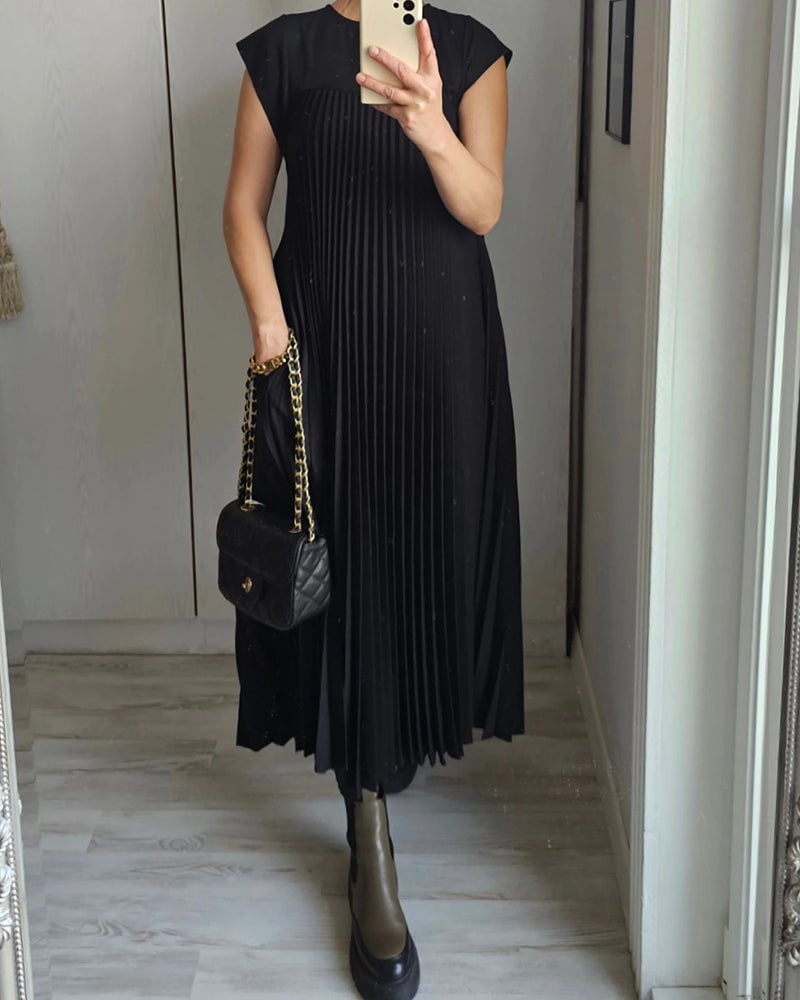 Sorrel | Elegáns, varrott, redős maxi ruha
