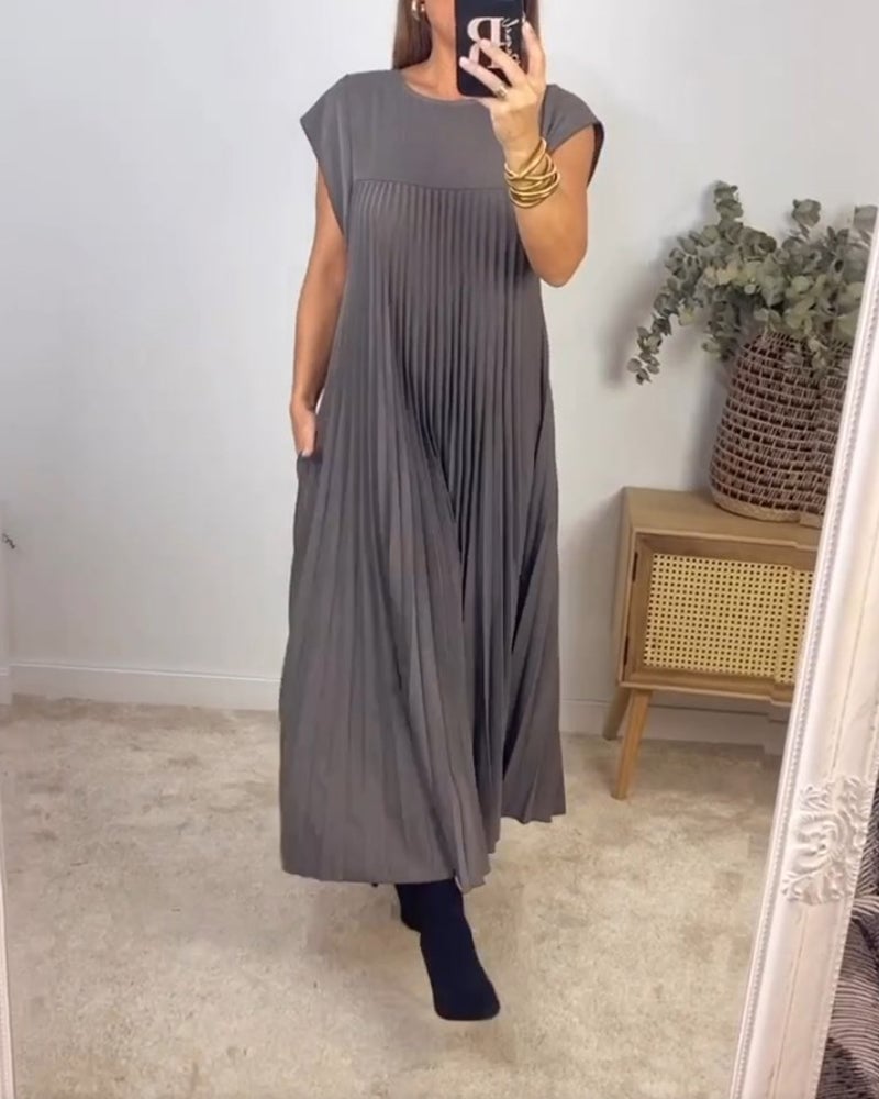 Sorrel | Elegáns, varrott, redős maxi ruha