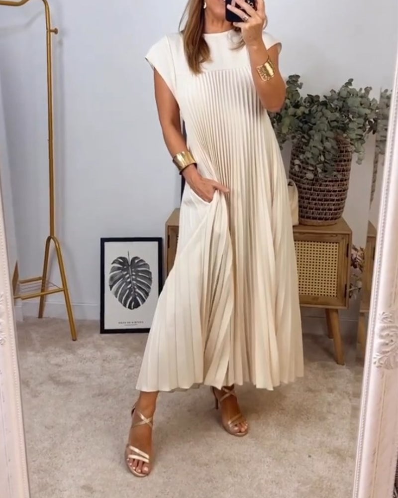 Sorrel | Elegáns, varrott, redős maxi ruha