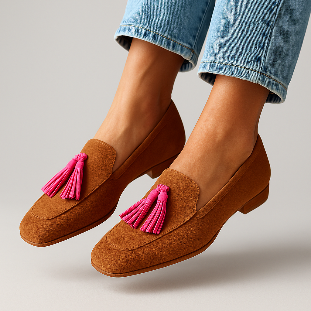 Rosa | Bársony loafer cipők