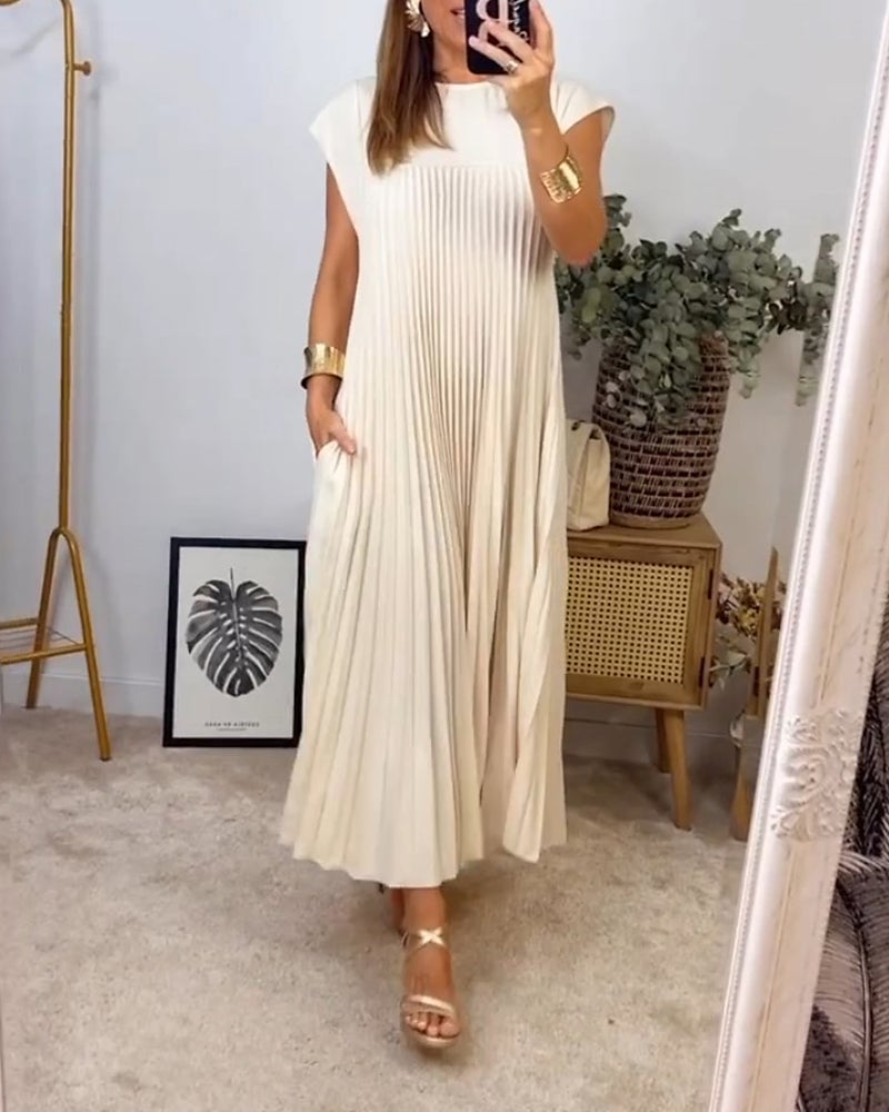Sorrel | Elegáns, varrott, redős maxi ruha