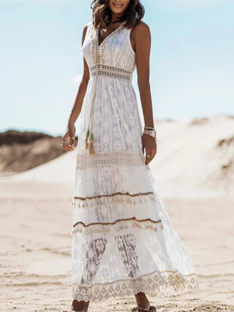 Emerson | Vintage rojtos húzózsinórral ellátott boho ruha