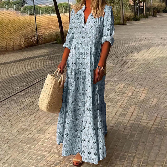 Alexa | Elegáns, lebegő boho maxi ruha