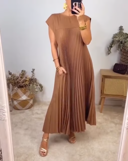 Sorrel | Elegáns, varrott, redős maxi ruha