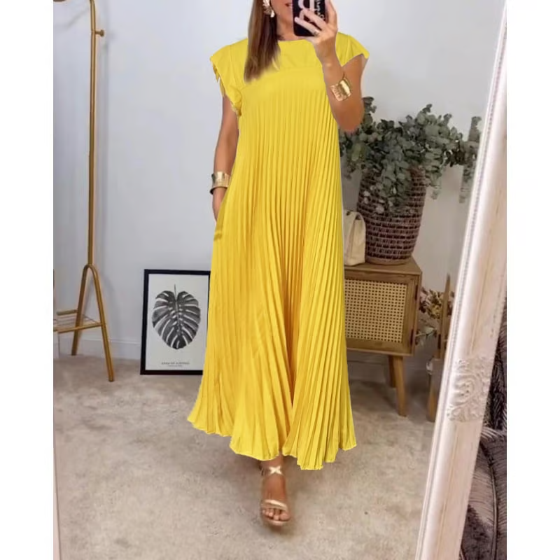 Sorrel | Elegáns, varrott, redős maxi ruha