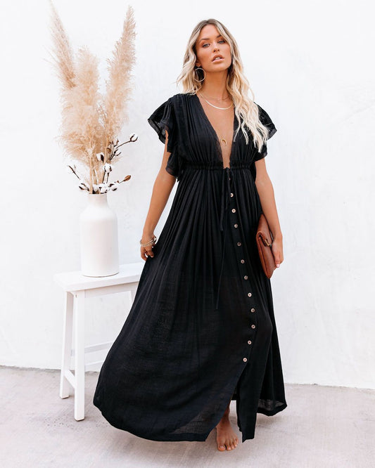 Audra | Boho V-nyakú kimonó strandruha