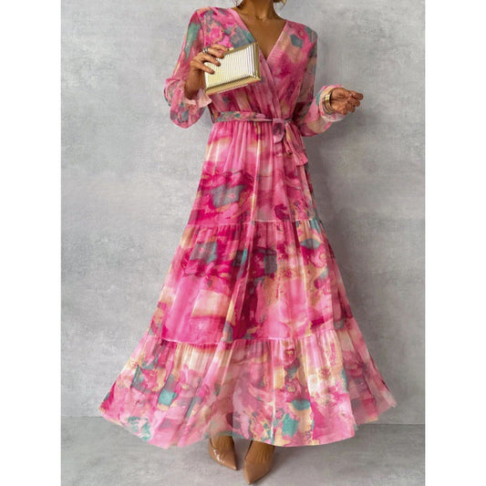 Trinity | Plisszírozott, V-nyakú boho maxi ruha