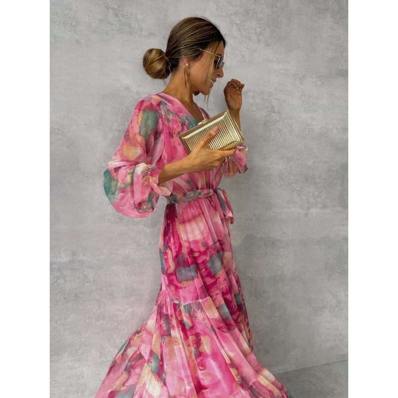 Trinity | Plisszírozott, V-nyakú boho maxi ruha