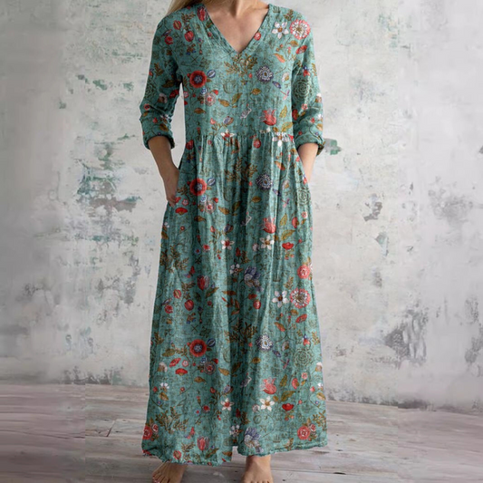 Ildikó | Virágos, szeszélyes boho maxi ruha