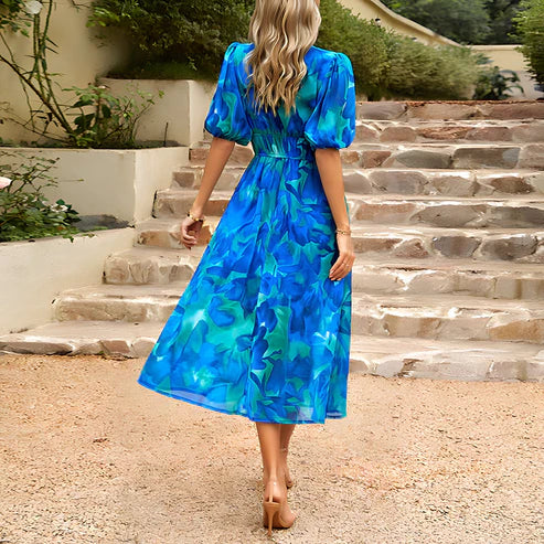 Everly | Vintage Glam lámpás ujjú midi ruha
