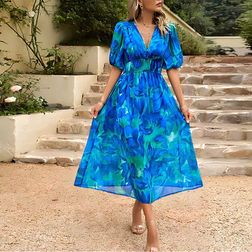 Everly | Vintage Glam lámpás ujjú midi ruha
