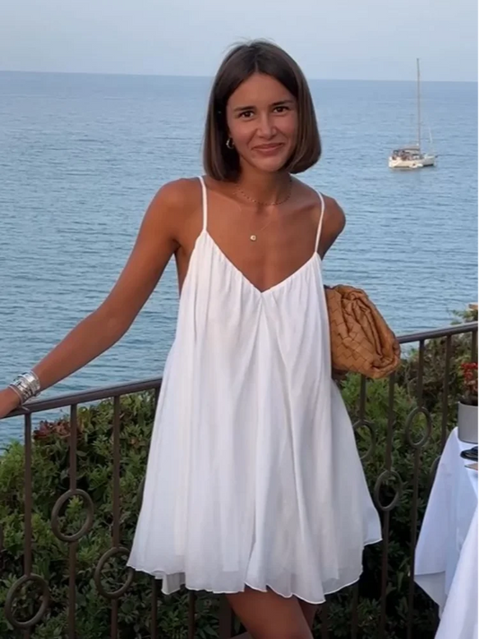 Olive | Redős, V-nyakú mini strandruha