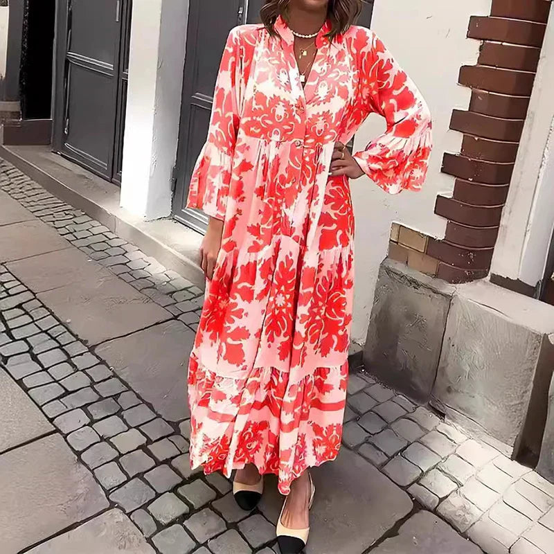 Avielle | Divatos, nyomtatott boho maxi ruha
