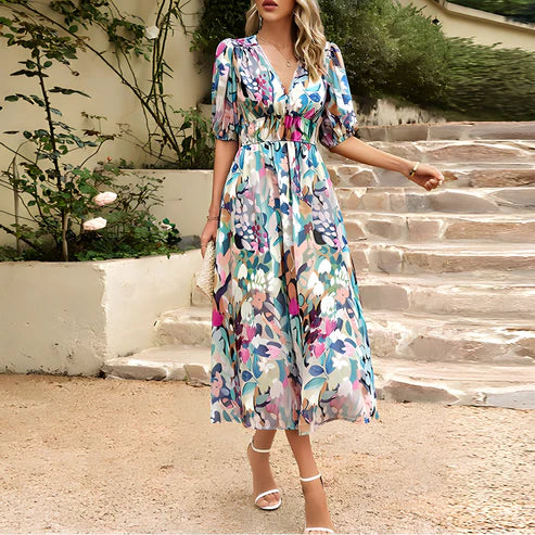 Everly | Vintage Glam lámpás ujjú midi ruha
