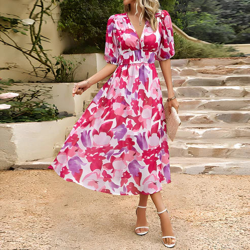Everly | Vintage Glam lámpás ujjú midi ruha