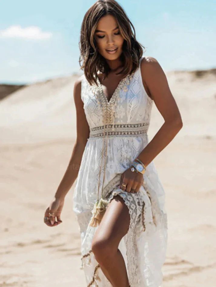 Emerson | Vintage rojtos húzózsinórral ellátott boho ruha