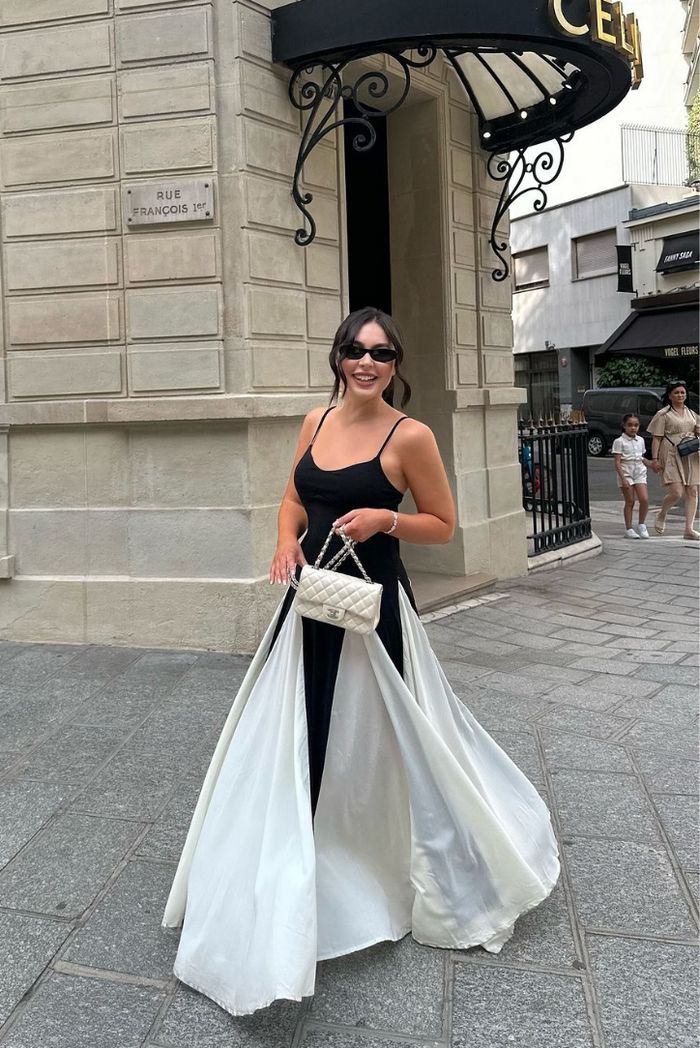 Eliana | Panelekből álló maxi ruha